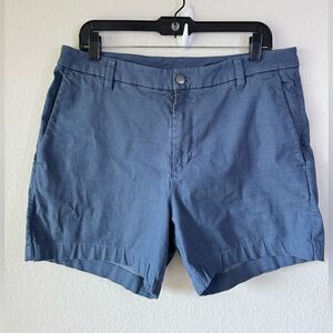 Lululemon Men’s Commission Short Classic 5-Pocket Blue Chambray Sz 34 Preppy